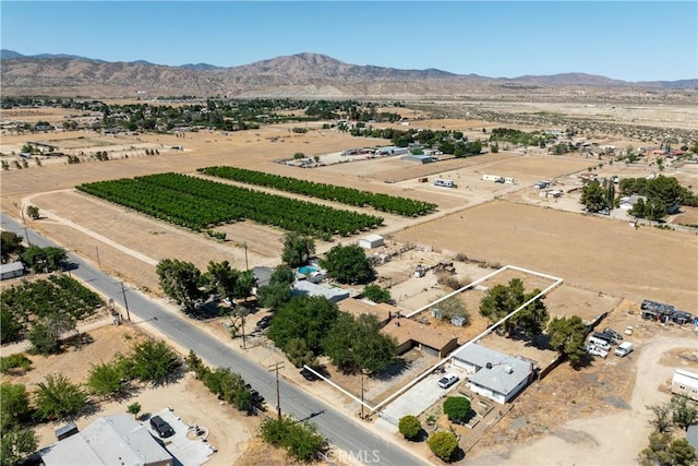 35921 80th St E, Littlerock, CA 93543 - overview of rural landscape featuring a mountainous background and property boundaries highlighted