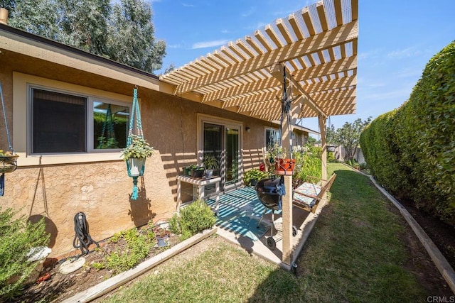 905 Discovery St, San Marcos, CA 92078 - view of grassy yard with a pergola and a patio area