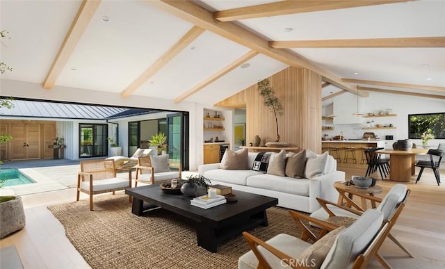 1936 Galaxy Dr, Newport Beach, CA 92660 - living room with light wood-style floors and beverage cooler