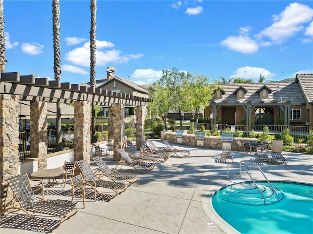 19539 Laroda, Saugus, CA 91350 - community pool with a pergola and a patio
