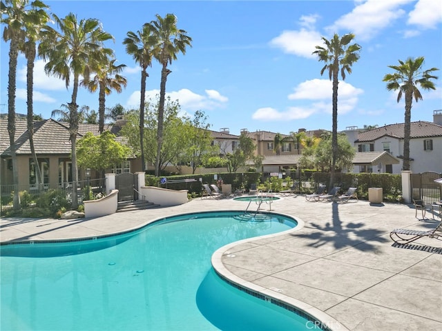 19539 Laroda, Saugus, CA 91350 - community pool featuring a residential view and a patio area