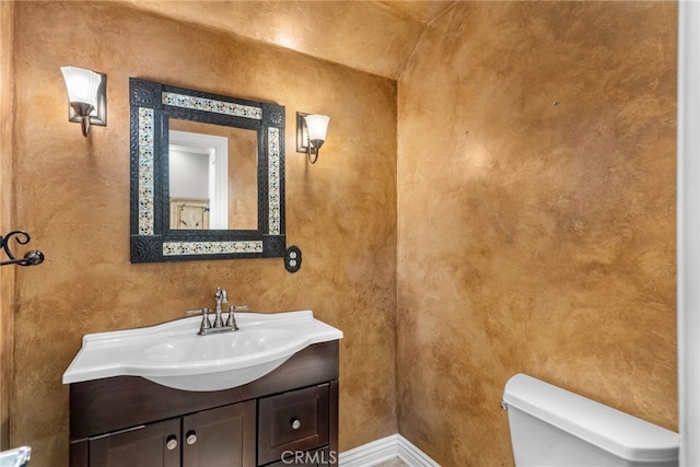 19539 Laroda, Saugus, CA 91350 - bathroom with toilet, vanity, and baseboards