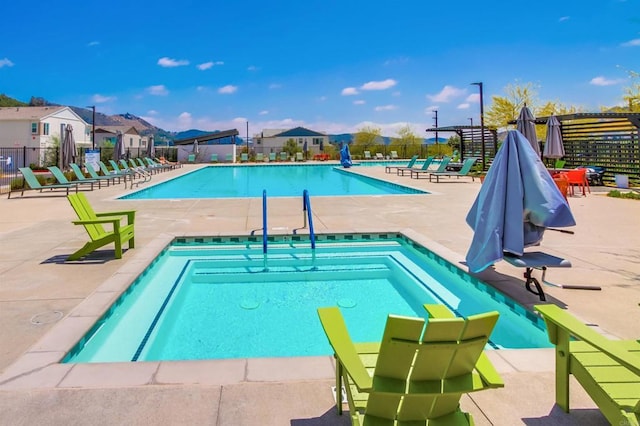 35140 Bergamot, Fallbrook, CA 92028 - community pool featuring a patio, a pergola, and a residential view