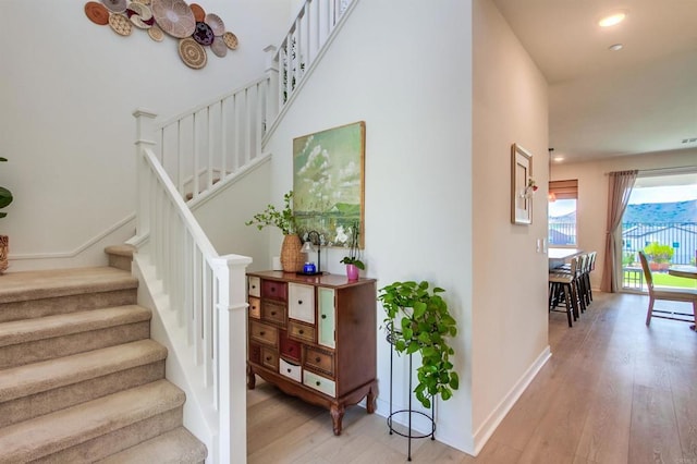 35140 Bergamot, Fallbrook, CA 92028 - stairway with wood finished floors and recessed lighting