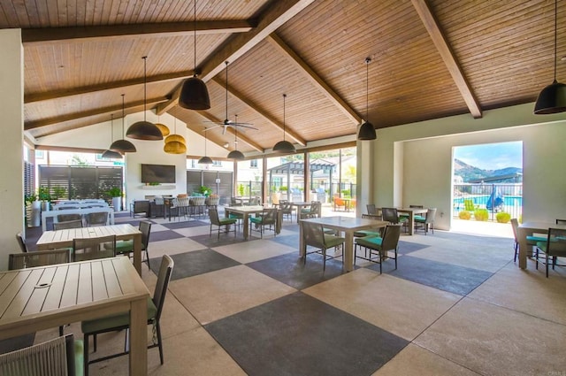 35140 Bergamot, Fallbrook, CA 92028 - view of patio featuring outdoor dining space and a ceiling fan