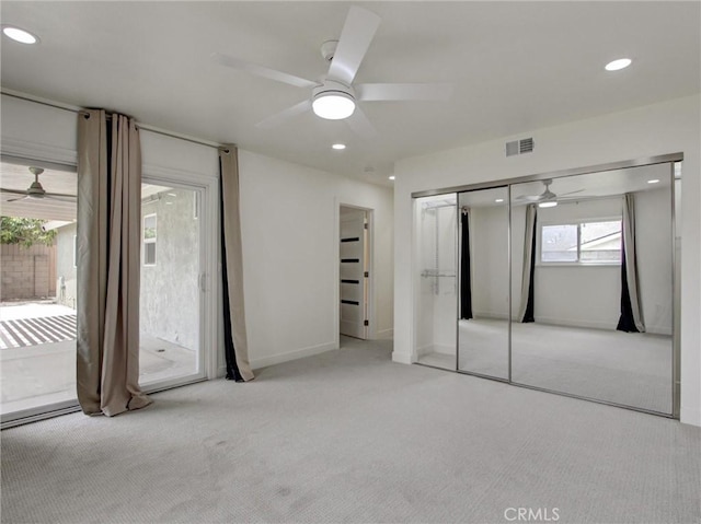 436 Cheyenne Pl, Placentia, CA 92870 - unfurnished bedroom with carpet floors, recessed lighting, baseboards, and ceiling fan