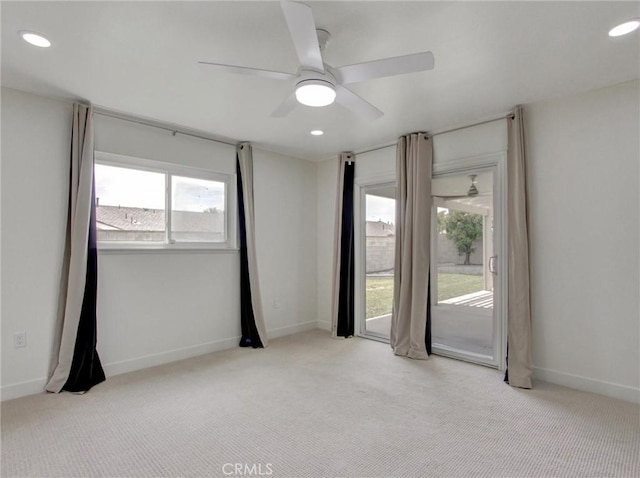 436 Cheyenne Pl, Placentia, CA 92870 - carpeted spare room with recessed lighting, a ceiling fan, and baseboards