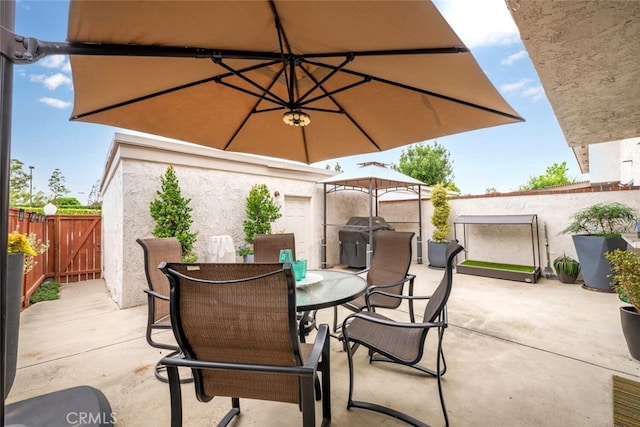 6898 Breton Way, Cypress, CA 90630 - fenced backyard with a patio and outdoor dining space