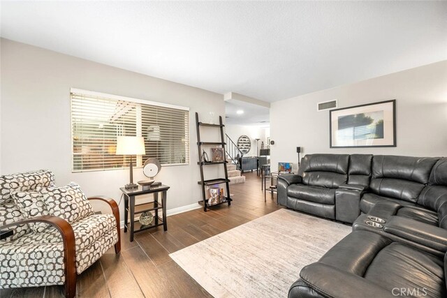 6898 Breton Way, Cypress, CA 90630 - living room with dark wood-type flooring and baseboards