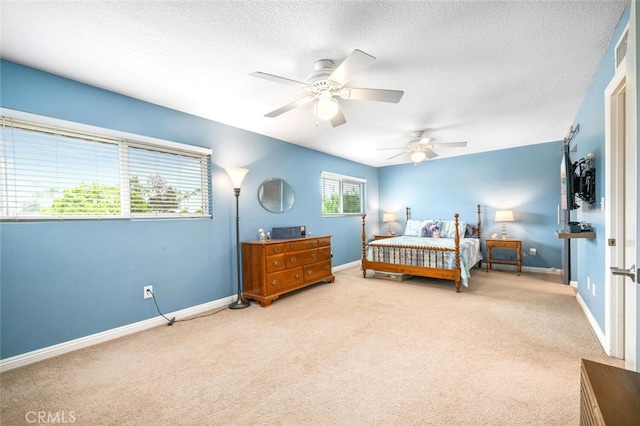 6898 Breton Way, Cypress, CA 90630 - carpeted bedroom with a textured ceiling and a ceiling fan