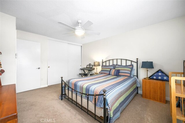 6898 Breton Way, Cypress, CA 90630 - bedroom with carpet, a closet, and ceiling fan