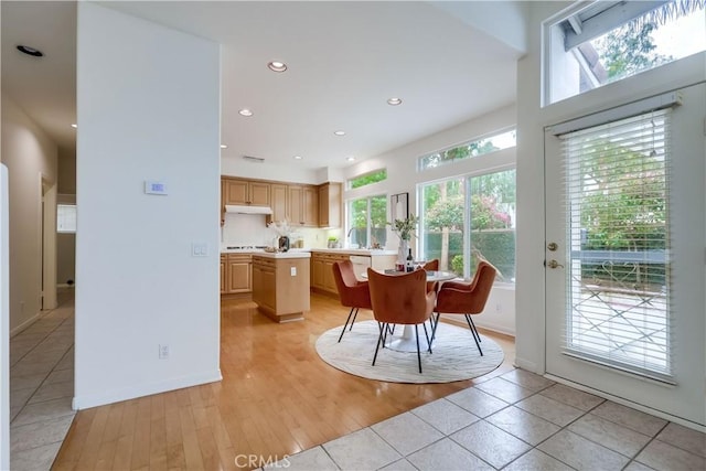 30 Oakhurst Rd, Irvine, CA 92620 - dining space with light tile patterned floors, recessed lighting, and baseboards
