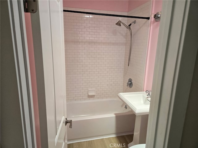 18334 Glenburn Ave, Torrance, CA 90504 - full bath with tub / shower combination and wood finished floors