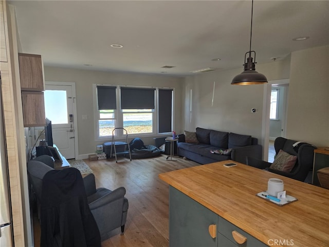 18334 Glenburn Ave, Torrance, CA 90504 - living area with healthy amount of natural light, wood-type flooring, and recessed lighting