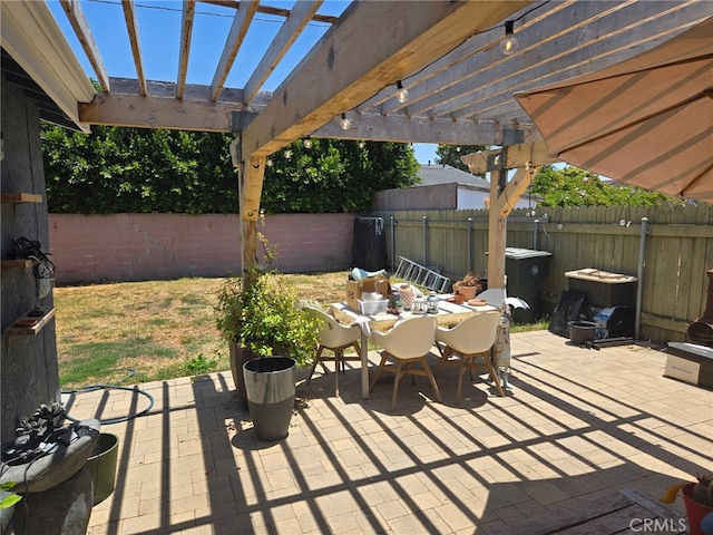 18334 Glenburn Ave, Torrance, CA 90504 - fenced backyard featuring outdoor dining space, a patio area, and a pergola