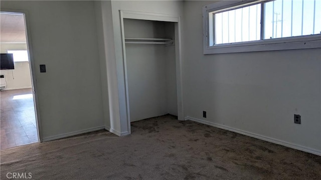 6445 Pony Rd, Johnson Valley, CA 92285 - unfurnished bedroom with a closet, carpet, and baseboards