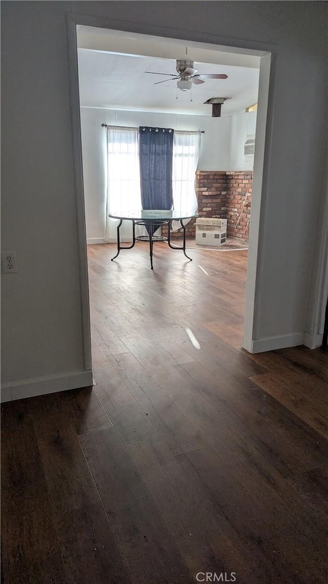 6445 Pony Rd, Johnson Valley, CA 92285 - corridor with wood finished floors and baseboards