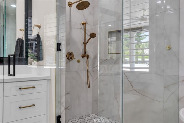 30195 Corte Coelho, Temecula, CA 92591 - full bathroom with a marble finish shower and vanity