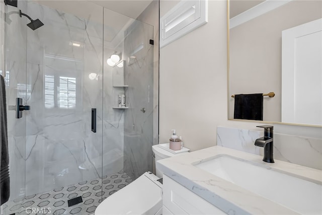 30195 Corte Coelho, Temecula, CA 92591 - full bath with a marble finish shower, vanity, and toilet