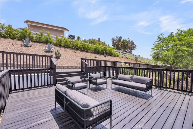 30195 Corte Coelho, Temecula, CA 92591 - wooden deck featuring an outdoor hangout area and a fenced backyard