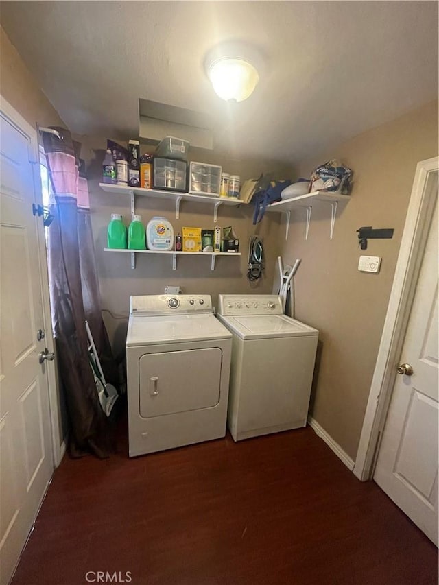 942 E 6th St, Pomona, CA 91766 - laundry room featuring washing machine and clothes dryer and wood finished floors