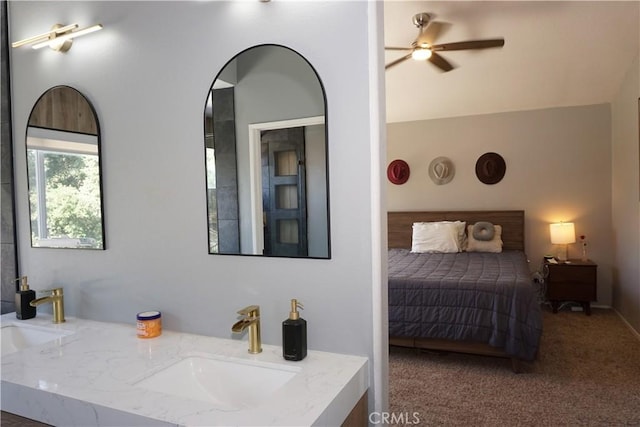 2622 Presidio Ln, Corona, CA 92879 - ensuite bathroom featuring double vanity and a ceiling fan