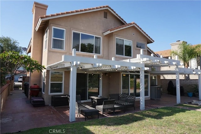 2622 Presidio Ln, Corona, CA 92879 - rear view of house featuring a pergola, a patio area, and a chimney