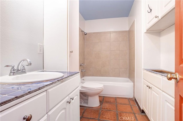 7343 Owensmouth Ave, Canoga Park, CA 91303 - bathroom featuring vanity, toilet, and shower / bathtub combination
