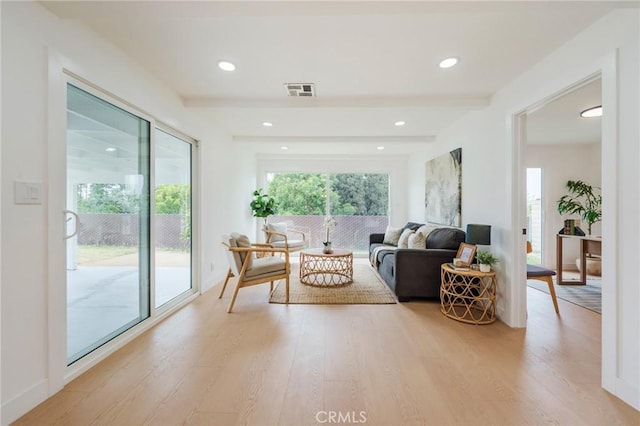 1304 Walling Ave, Brea, CA 92821 - living area with light wood finished floors, baseboards, and recessed lighting