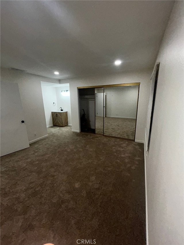 10309 Bodger St Unit 14, El Monte, CA 91733 - unfurnished bedroom with carpet floors, recessed lighting, and a closet