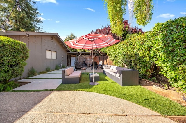 3066 Claret Cir, Atwater, CA 95301 - view of yard featuring an outdoor living space and a patio