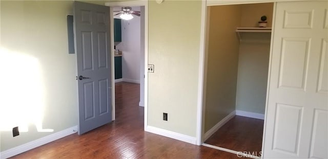 1265 Kendall Dr Unit 1326, San Bernardino, CA 92407 - unfurnished bedroom featuring wood finished floors, a closet, and baseboards