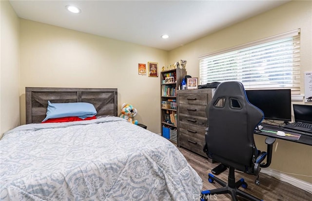 9791 Lee St, Cypress, CA 90630 - bedroom with wood finished floors, an office area, and recessed lighting