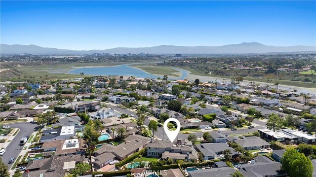 1921 Windward Ln, Newport Beach, CA 92660 - aerial view of property and surrounding area featuring a water and mountain view and nearby suburban area