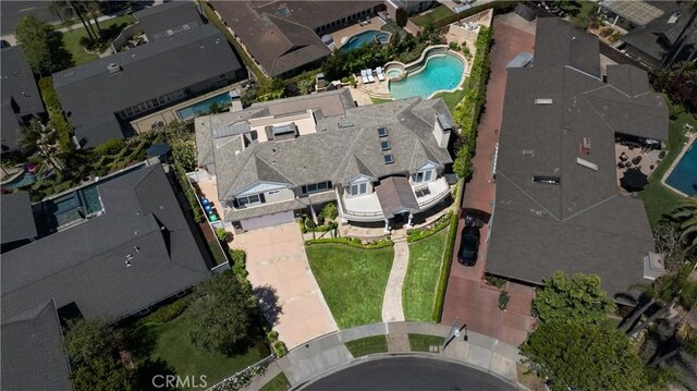 1921 Windward Ln, Newport Beach, CA 92660 - aerial view of property and surrounding area with a pool area and nearby suburban area