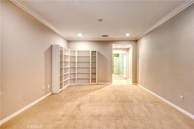 14939 Franklin Ln, Eastvale, CA 92880 - unfurnished room with recessed lighting, light colored carpet, and crown molding