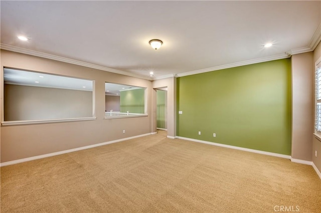 14939 Franklin Ln, Eastvale, CA 92880 - unfurnished room with carpet floors, recessed lighting, and ornamental molding