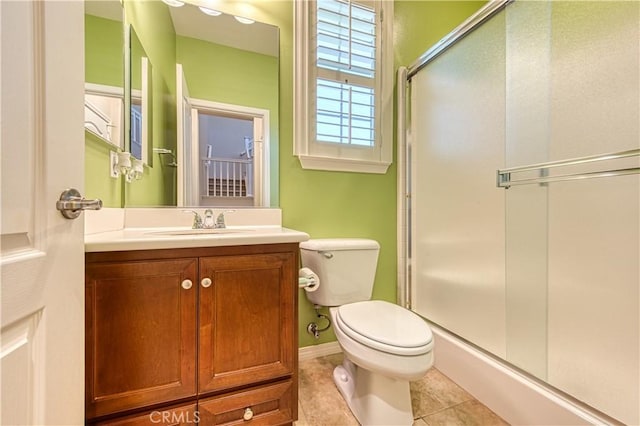 14939 Franklin Ln, Eastvale, CA 92880 - full bathroom with tile patterned floors, a stall shower, and vanity