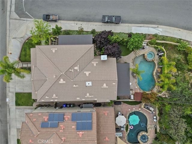 19969 Via Joyce Dr, Saugus, CA 91350 - drone / aerial view of a pool area