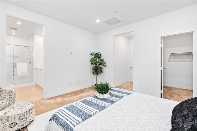 501 Embrook Way, West Covina, CA 91791 - bedroom featuring light carpet, recessed lighting, a spacious closet, and baseboards