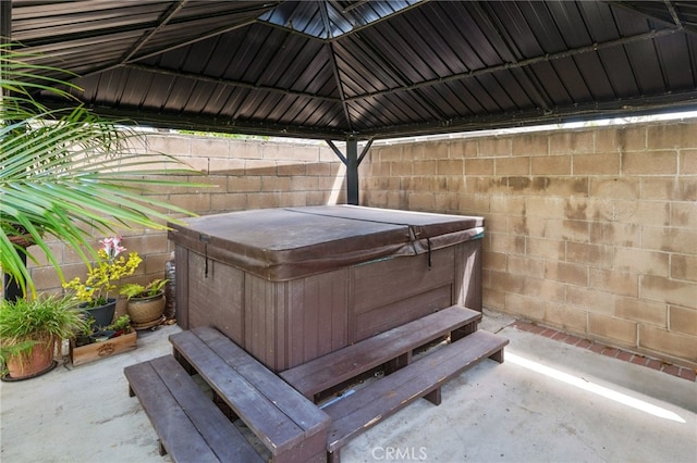 23906 Olson Ln, Lomita, CA 90717 - wooden terrace with a hot tub and a gazebo