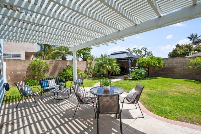 23906 Olson Ln, Lomita, CA 90717 - view of patio / terrace with a gazebo, a pergola, and outdoor dining area