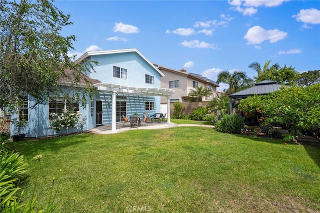23906 Olson Ln, Lomita, CA 90717 - back of property with a pergola, a patio area, a gazebo, and stucco siding