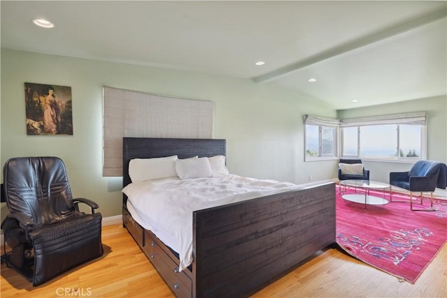 1606 Glenmont Dr, Glendale, CA 91207 - bedroom featuring wood finished floors, beamed ceiling, baseboards, and recessed lighting