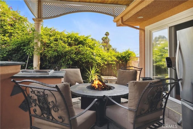 1606 Glenmont Dr, Glendale, CA 91207 - view of patio featuring a fire pit