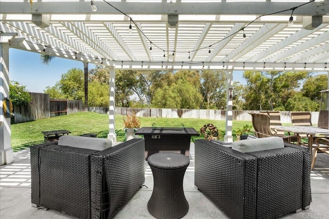 655 Boysenberry Way, Oceanside, CA 92057 - view of patio with outdoor dining space, a pergola, and an outdoor living space