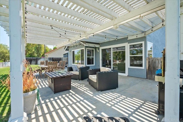 655 Boysenberry Way, Oceanside, CA 92057 - view of patio featuring a pergola, outdoor dining area, and an outdoor living space
