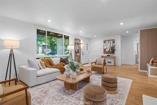 3830 Cedar Ave, Long Beach, CA 90807 - living room with light wood-style flooring, recessed lighting, and baseboards