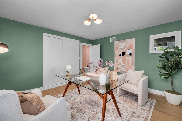 3830 Cedar Ave, Long Beach, CA 90807 - office area featuring light wood-type flooring and baseboards