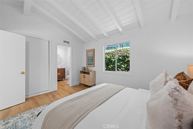 3830 Cedar Ave, Long Beach, CA 90807 - bedroom with wood finished floors and connected bathroom